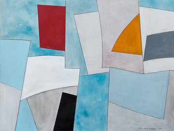芬兰画家戈兰·奥古斯顿抽象几何油画作品欣赏