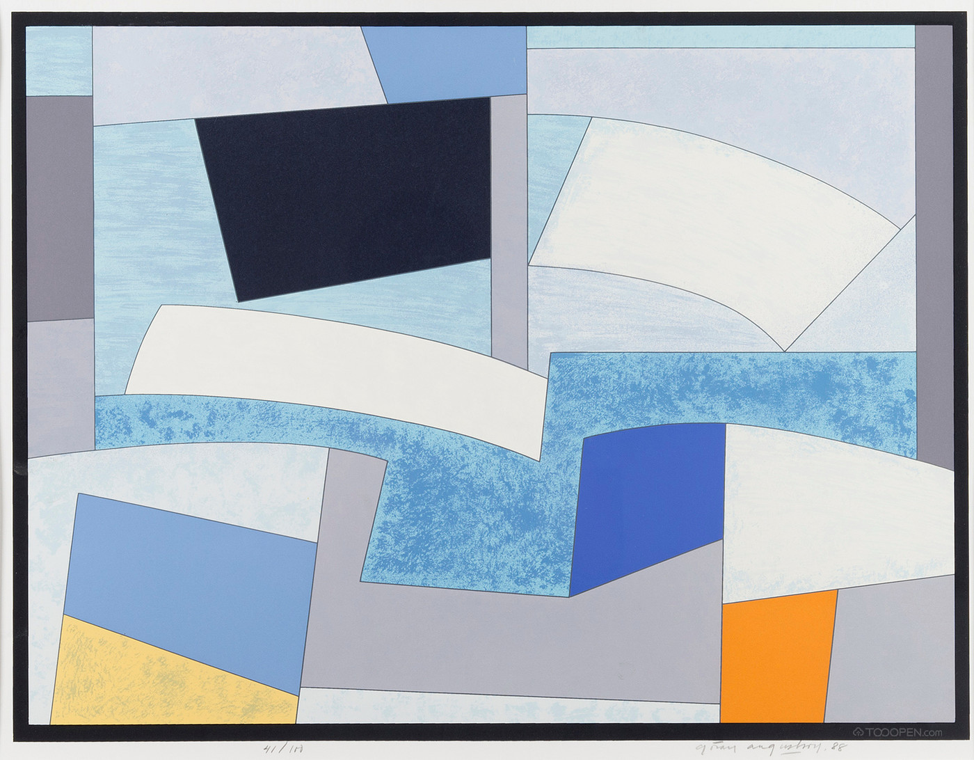 芬兰画家戈兰·奥古斯顿抽象几何油画作品欣赏-02