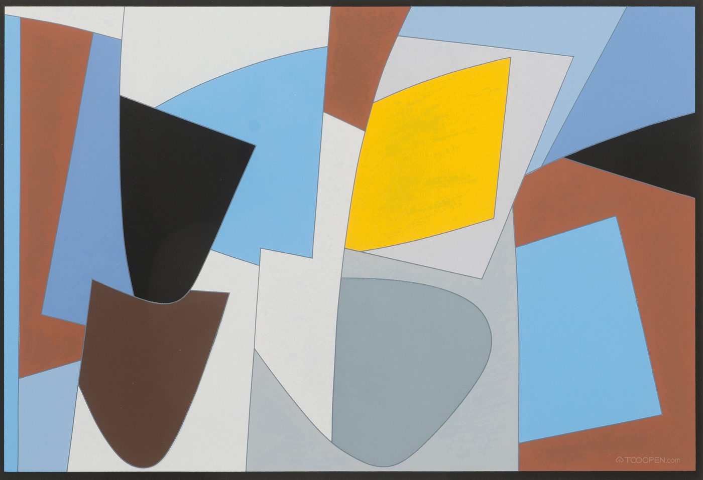 芬兰画家戈兰·奥古斯顿抽象几何油画作品欣赏-08