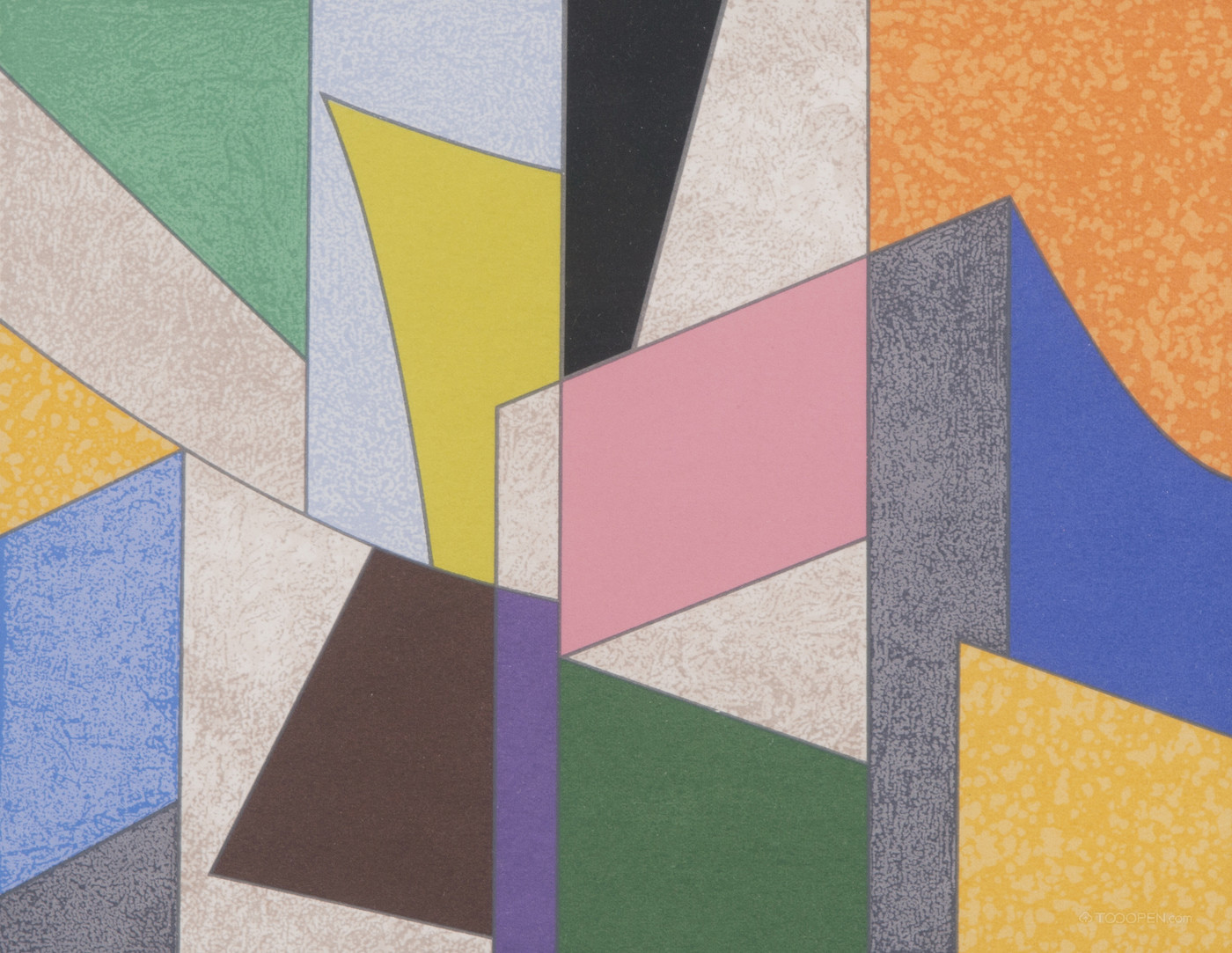 芬兰画家戈兰·奥古斯顿抽象几何油画作品欣赏-09