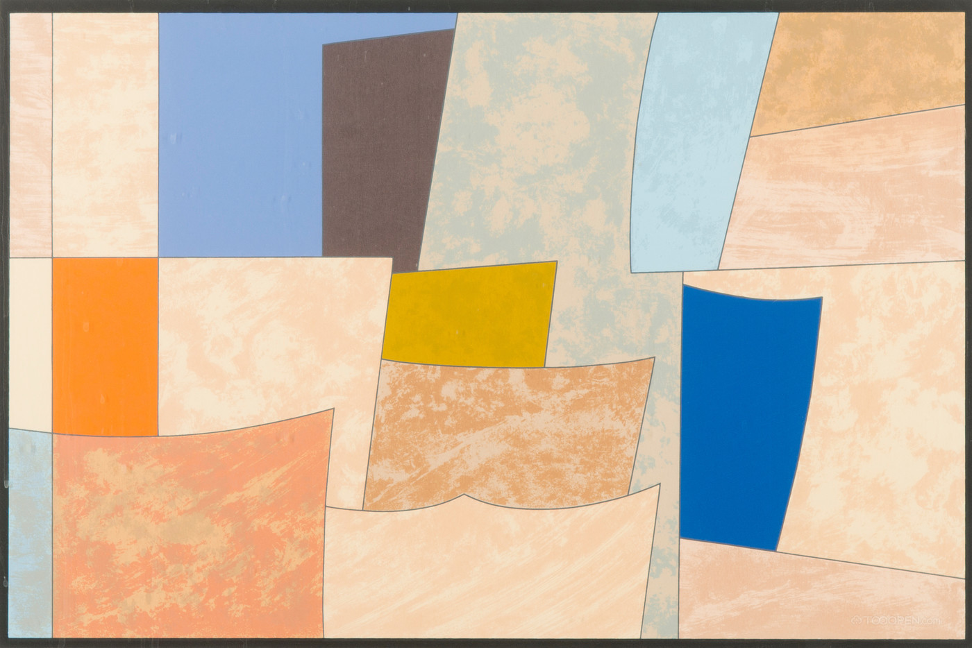 芬兰画家戈兰·奥古斯顿抽象几何油画作品欣赏-11