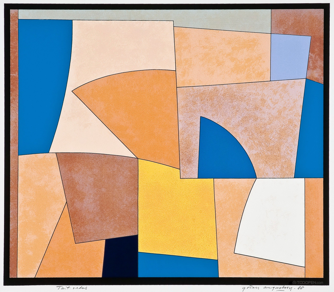 芬兰画家戈兰·奥古斯顿抽象几何油画作品欣赏-18
