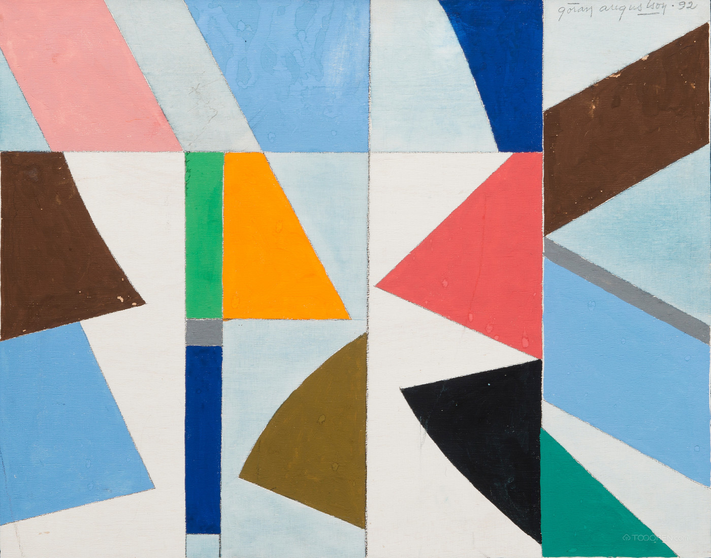 芬兰画家戈兰·奥古斯顿抽象几何油画作品欣赏-28