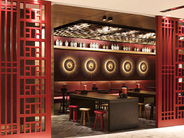 红色调日式餐厅装修设计欣赏