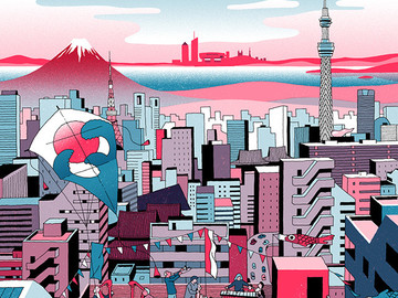 城市生活插画海报平面设计作品欣赏