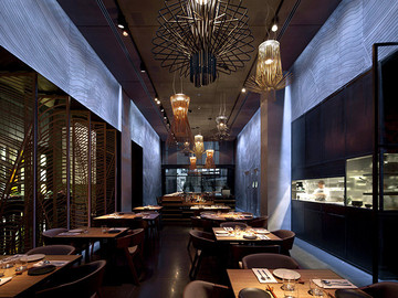 黑色现代设计感餐厅装修设计欣赏