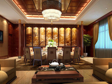 中式风格豪华餐厅装修设计图片欣赏