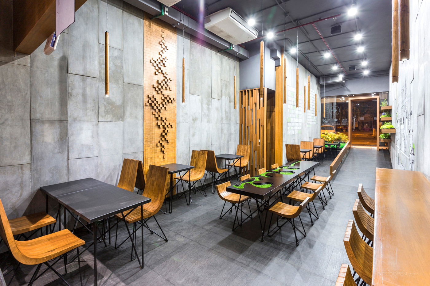 灰色調(diào)工業(yè)風(fēng)餐廳裝修設(shè)計(jì)欣賞-05