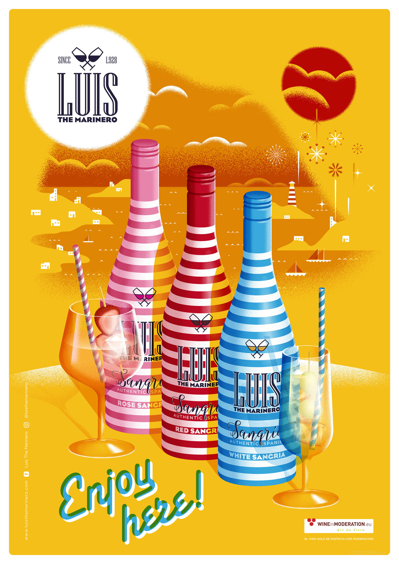西班牙果酒广告设计海报作品欣赏-01
