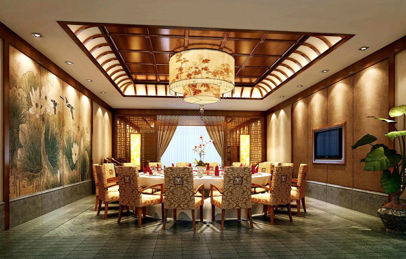 中式风格豪华餐厅装修设计图片欣赏-04