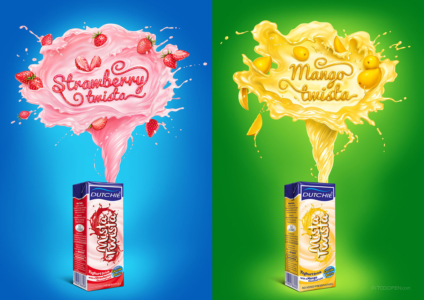 创意牛奶果汁利乐包广告海报设计欣赏-01