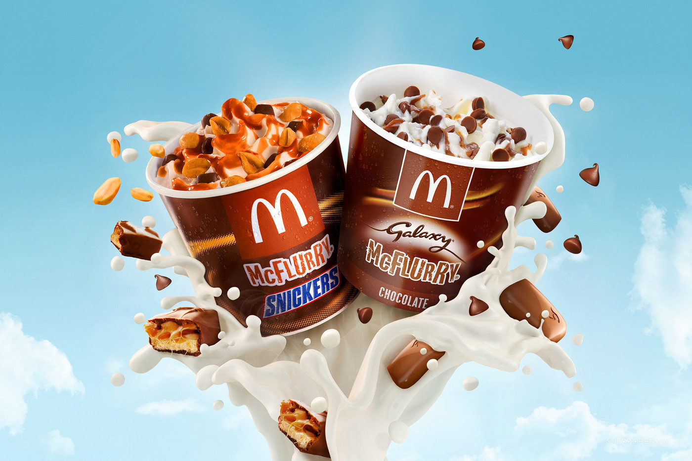 麦当劳巧克力味冰淇淋杯广告海报设计欣赏-03