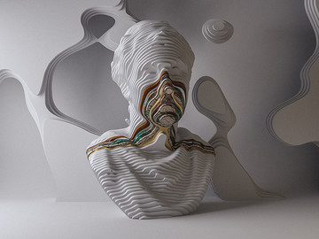 3D艺术雕像插画作品欣赏