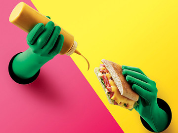 美味汉堡包创意广告摄影图片