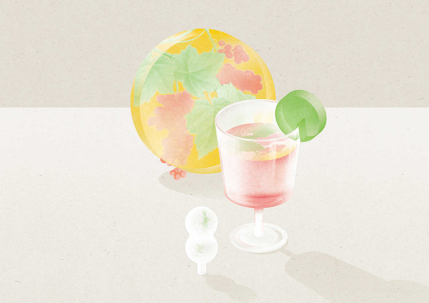 冷饮玻璃杯冰块清新果汁饮料夏天插画png素材免费下载 - 觅知网