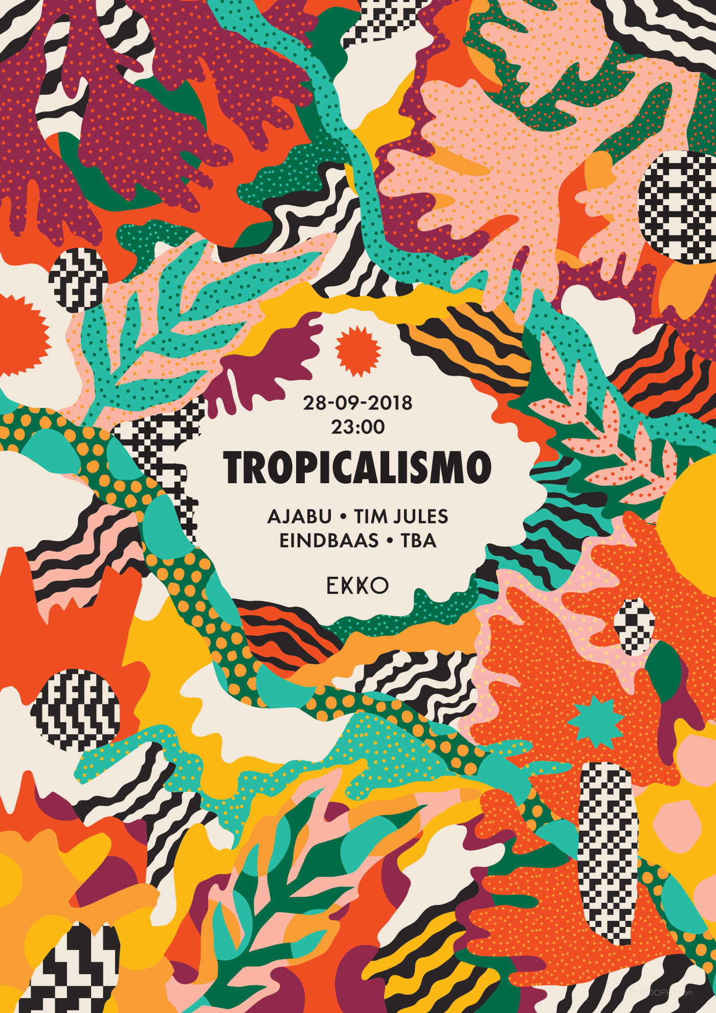 炫酷热带植物tropicalismo舞曲海报设计欣赏-04