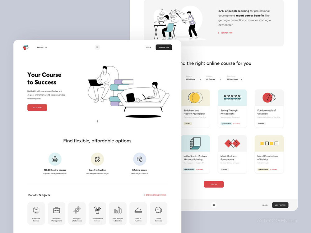 国外在线教育网站UI设计案例大全-09