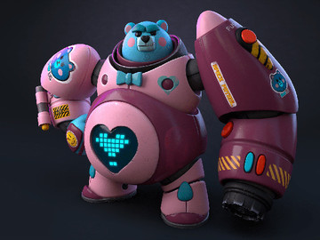 穿铠甲的机械熊玩具设计欣赏