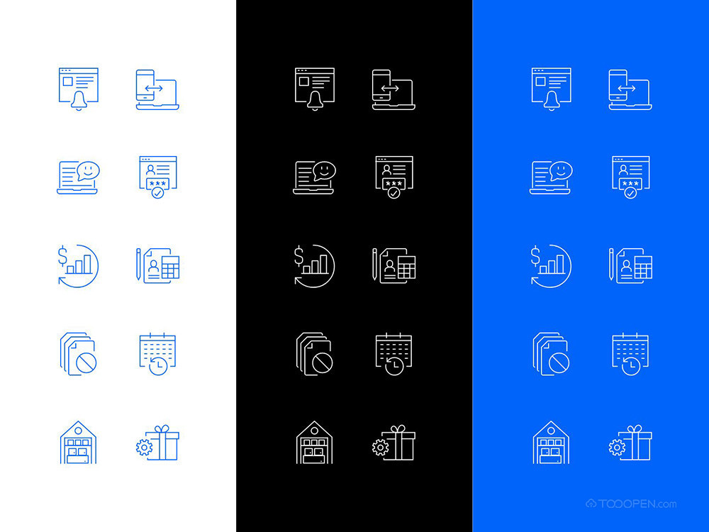 12套简洁线性图标设计大全-02