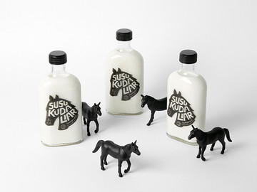 国外鲜马奶纯净包装设计作品图片