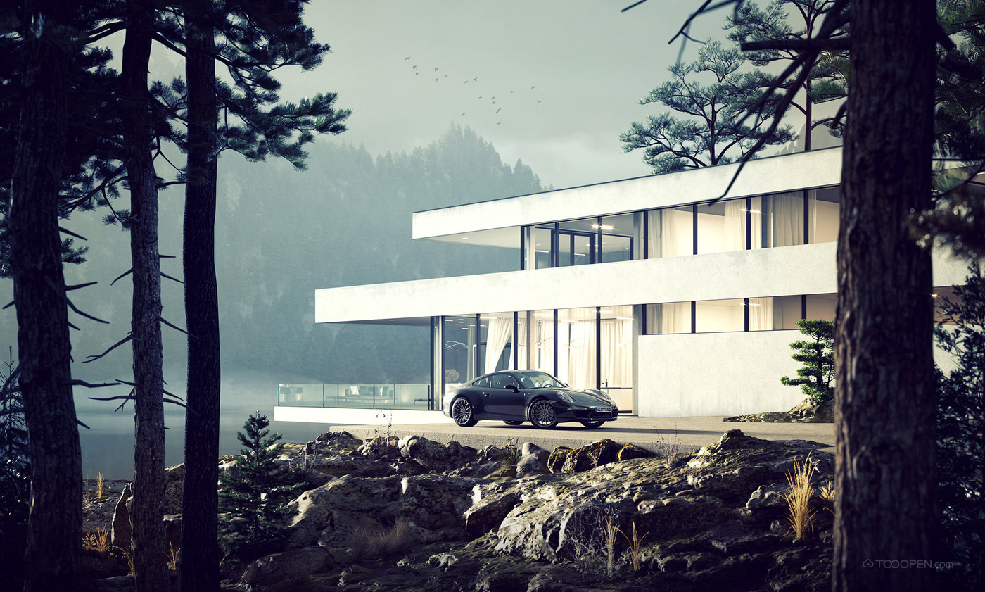 北欧风海边别墅建筑设计图片-05