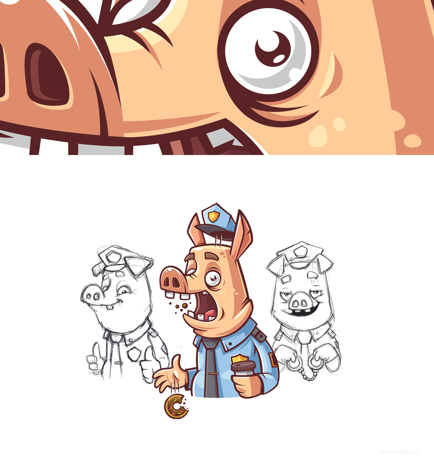 猪猴子羊怪兽卡通形象吉祥物设计欣赏-04