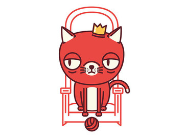 紅黃雙色貓狗吉祥物設計欣賞