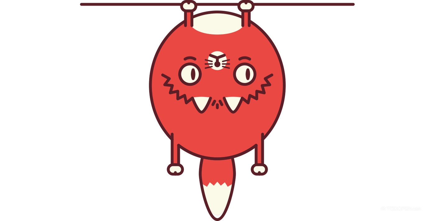 红黄双色猫狗吉祥物设计欣赏-07
