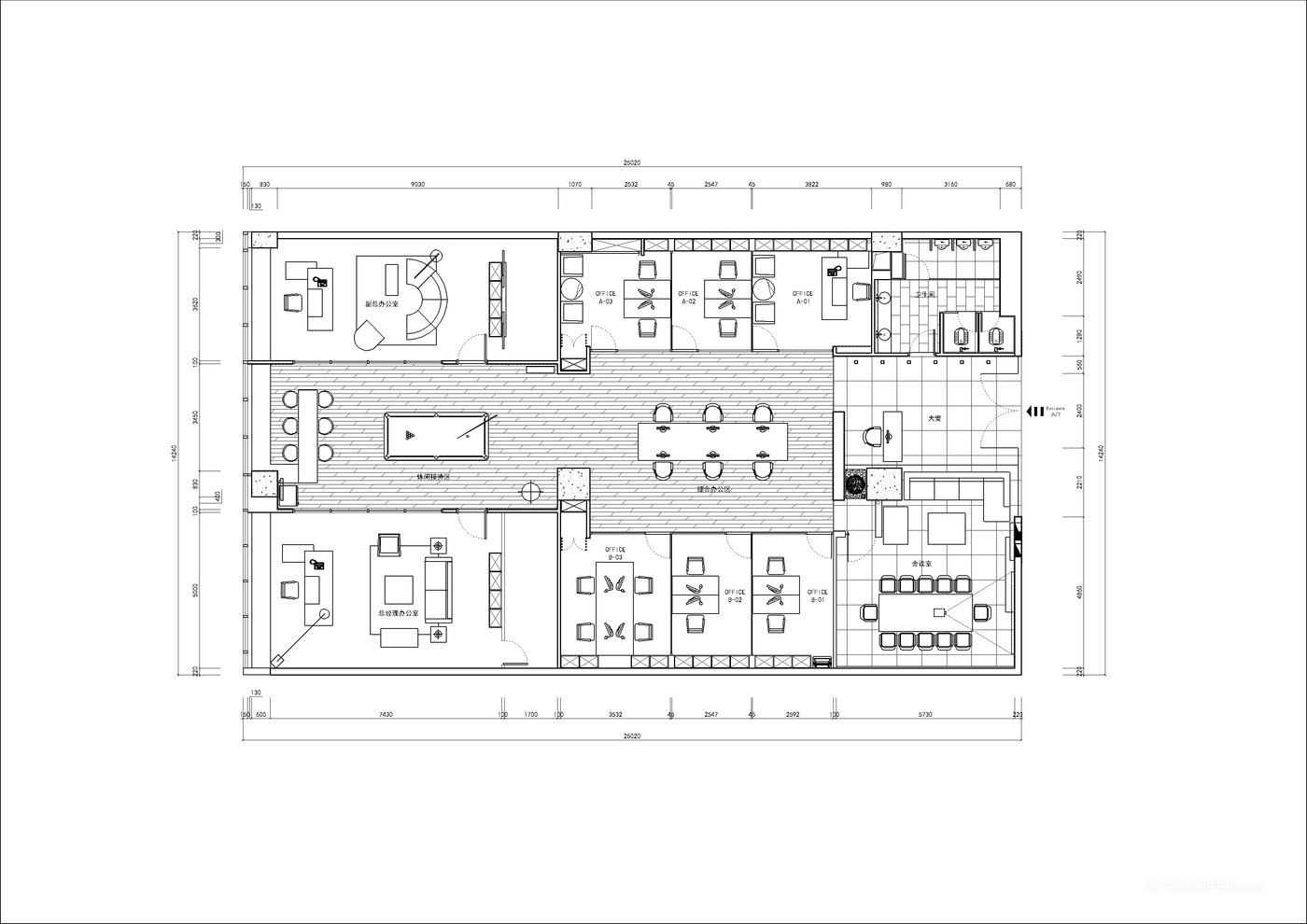 环宇建筑公司办公室装修设计图片-01