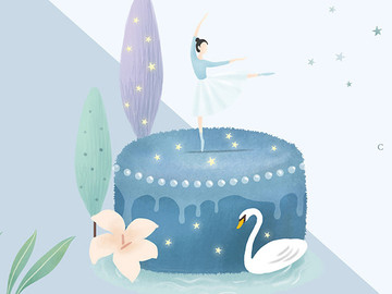 韩国手绘插画风格蛋糕包装设计欣赏