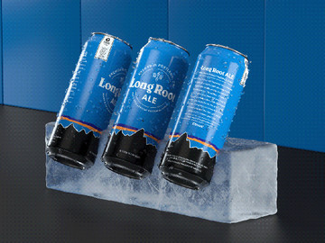 蓝色雪山元素啤酒包装设计欣赏