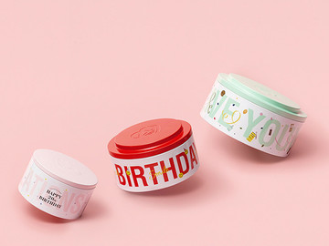 韩国生日护肤品盲盒礼品包装设计欣赏