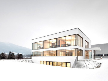 白色极简风格办公楼建筑设计图片
