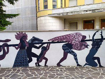 国外拟人动物墙绘艺术作品图片