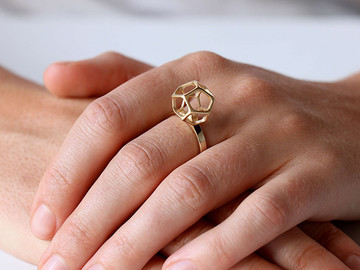 立体镂空多边形戒指项链饰品设计欣赏