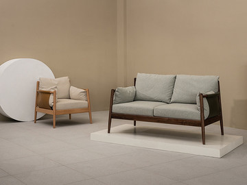 北欧实木布艺单人沙发椅家具设计欣赏