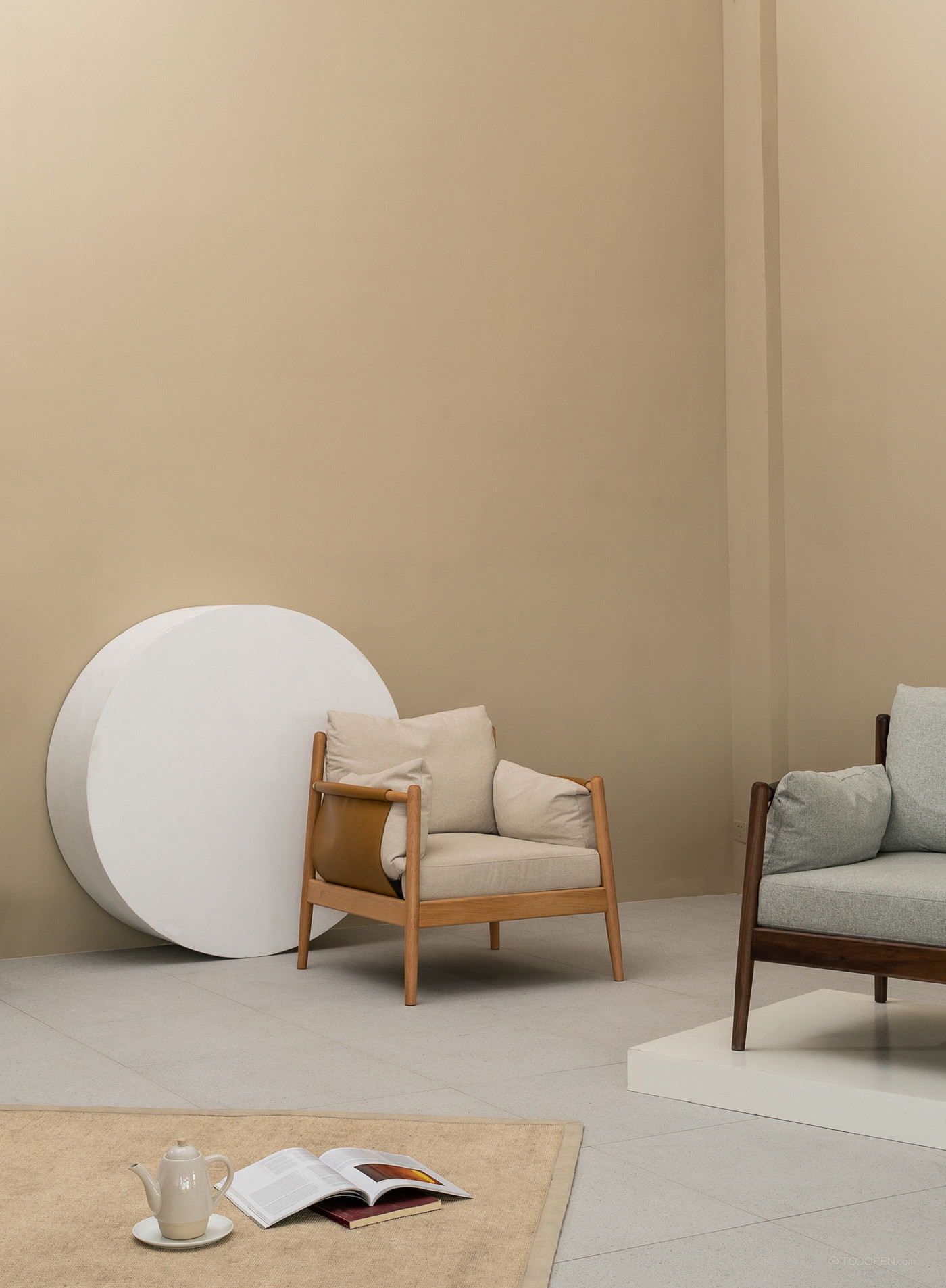 北欧实木布艺单人沙发椅家具设计欣赏-04