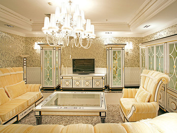 奢华古典的法式风格二居室家装设计欣赏