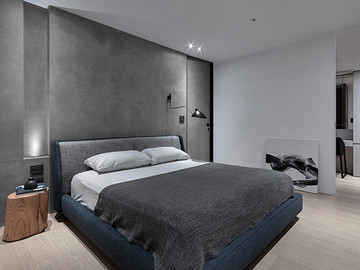 灰色调现代极简风格二居室家装设计图片