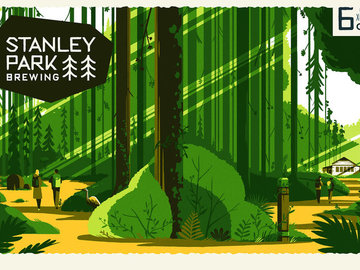 高清森林风景手绘插画图片
