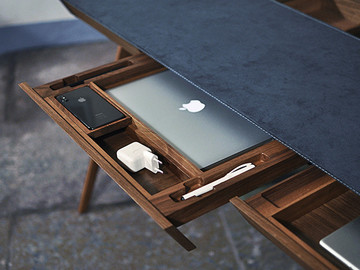 极简实木多功能书桌家具设计高清图片
