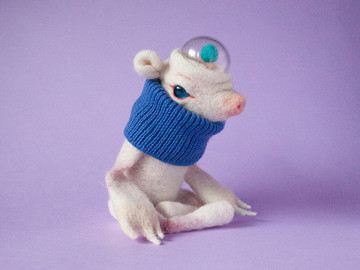 潮玩针刺毛线小猪娃娃玩具设计欣赏