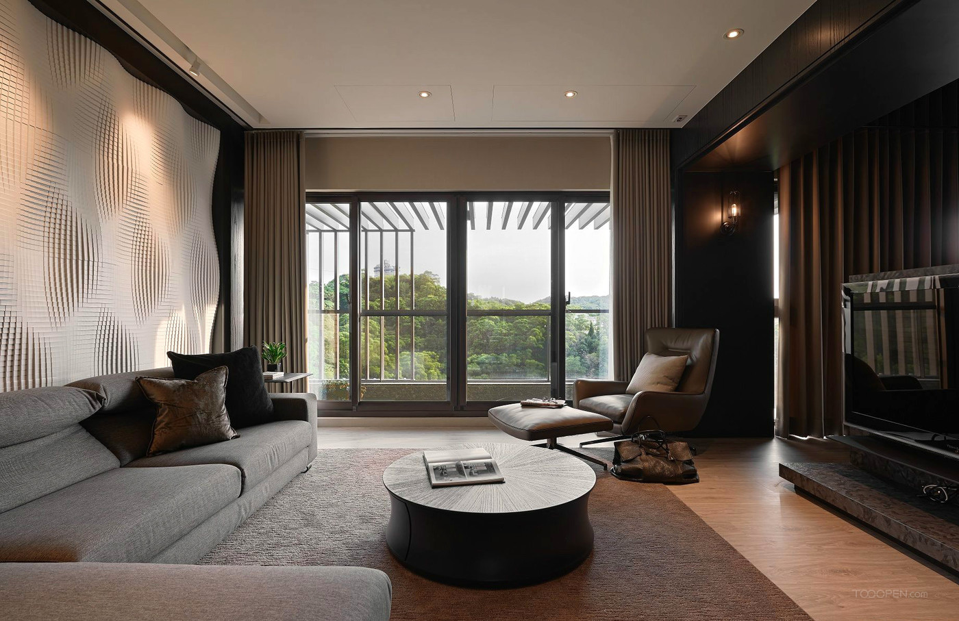 高级黑白灰现代风格二居室家装设计欣赏-11