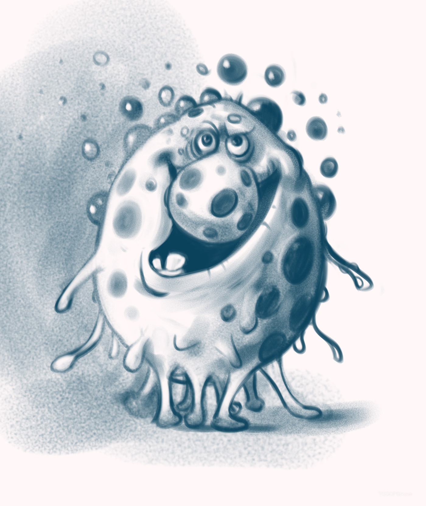 黏糊糊的史莱姆细菌插画图片-03