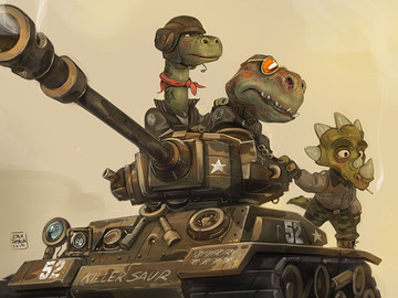国外优秀的恐龙战队动漫插画图片