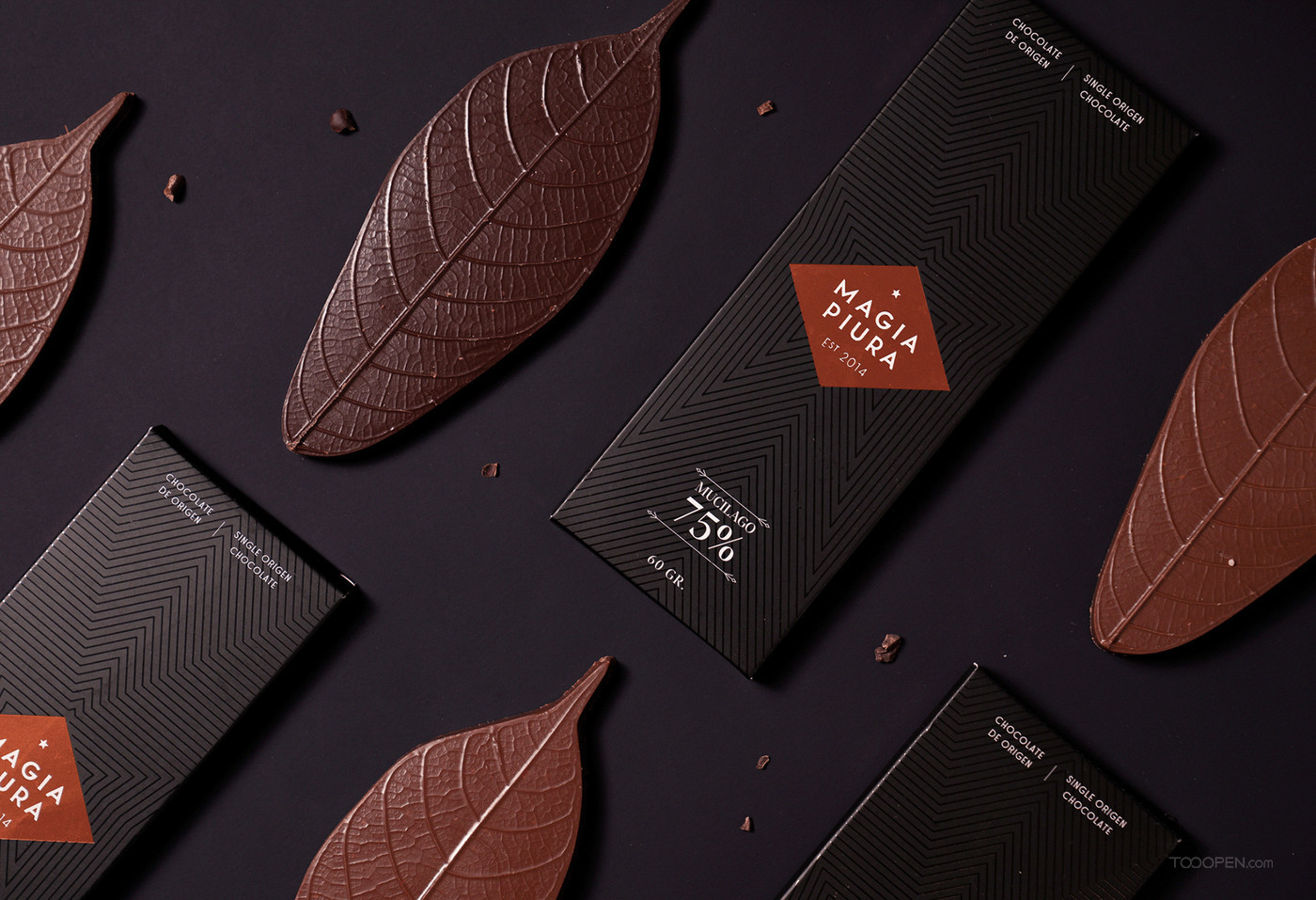 仿生树叶造型纯度巧克力食品包装设计作品欣赏-09