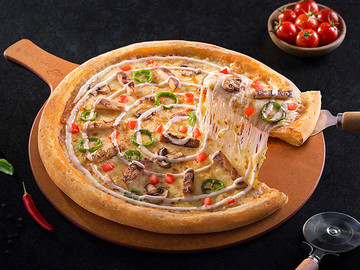 高清各种口味的披萨美食摄影图片