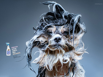 宠物狗狗清洁剂创意广告海报设计欣赏