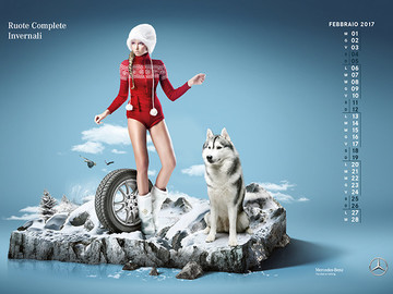 奔驰官方营销广告日历创意合成平面设计欣赏