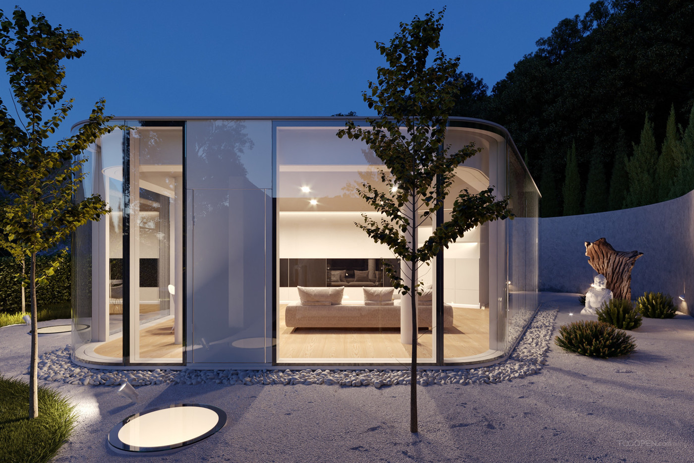 透明玻璃住宅建筑设计作品欣赏-11